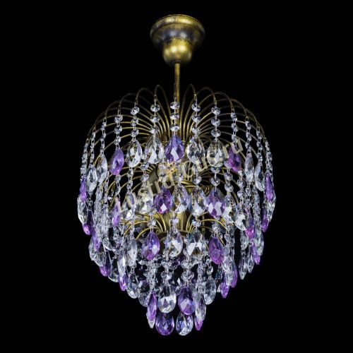 Люстра Лора №3 под бронзу фиолетовая в Саратове Гусь Хрустальный