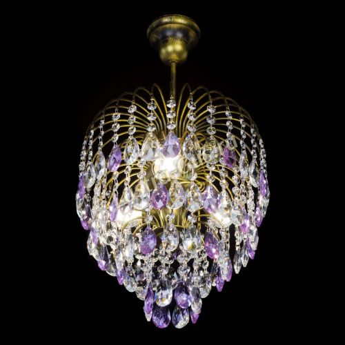 Люстра Лора №3 под бронзу фиолетовая в Саратове Гусь Хрустальный