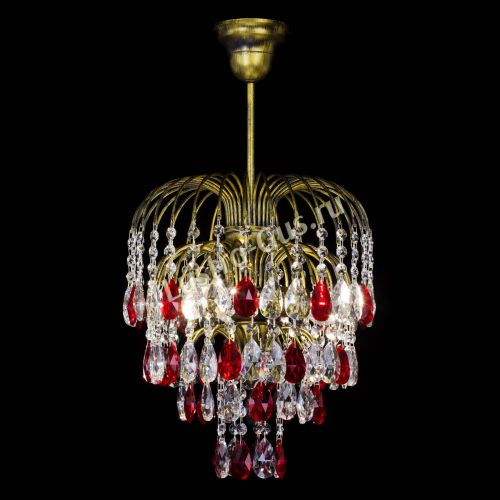 Люстра Лора №3 под бронзу красная в Саратове Гусь Хрустальный