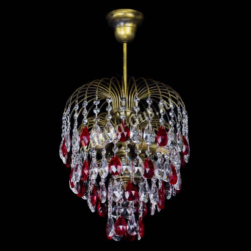 Люстра Лора №3 под бронзу красная в Саратове Гусь Хрустальный