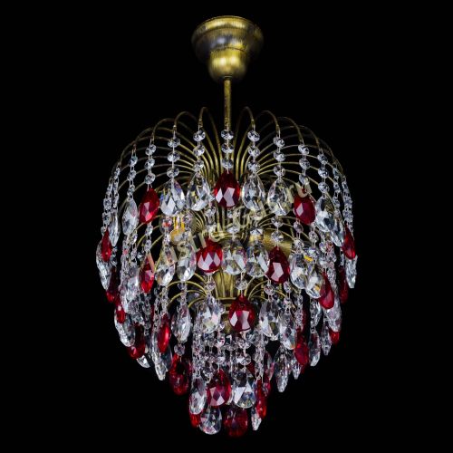 Люстра Лора №3 под бронзу красная в Саратове Гусь Хрустальный