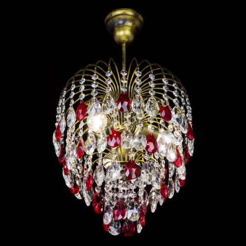 Люстра Лора №3 под бронзу красная в Саратове Гусь Хрустальный
