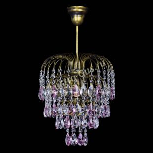 Люстра подвесная Лора №3 под бронзу розовая