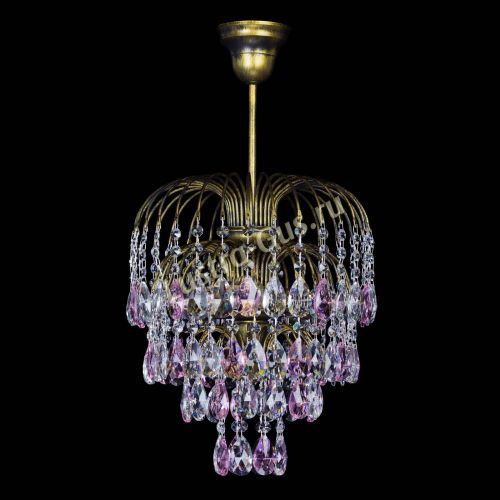 Люстра Лора №3 под бронзу розовая в Саратове Гусь Хрустальный