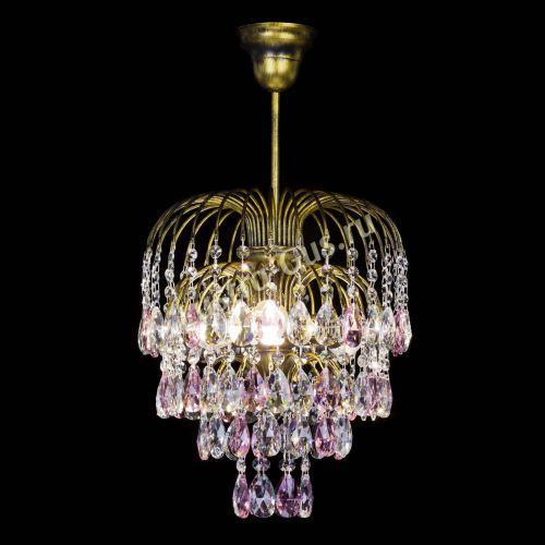 Люстра Лора №3 под бронзу розовая в Саратове Гусь Хрустальный