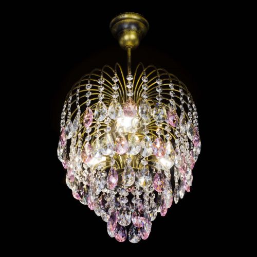 Люстра Лора №3 под бронзу розовая в Саратове Гусь Хрустальный