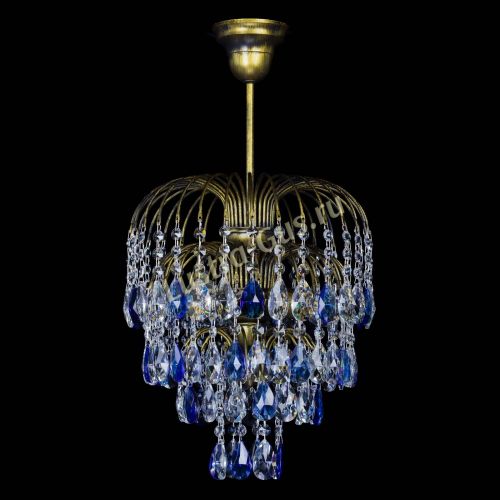 Люстра Лора №3 под бронзу синяя в Саратове Гусь Хрустальный