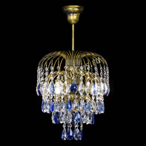 Люстра Лора №3 под бронзу синяя в Саратове Гусь Хрустальный