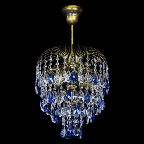 Люстра Лора №3 под бронзу синяя в Саратове Гусь Хрустальный