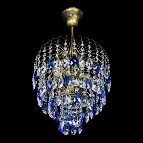 Люстра Лора №3 под бронзу синяя в Саратове Гусь Хрустальный