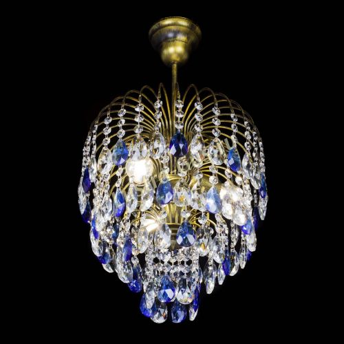 Люстра Лора №3 под бронзу синяя в Саратове Гусь Хрустальный