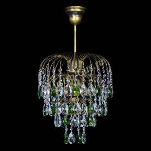 Люстра подвесная Лора №3 под бронзу зеленая