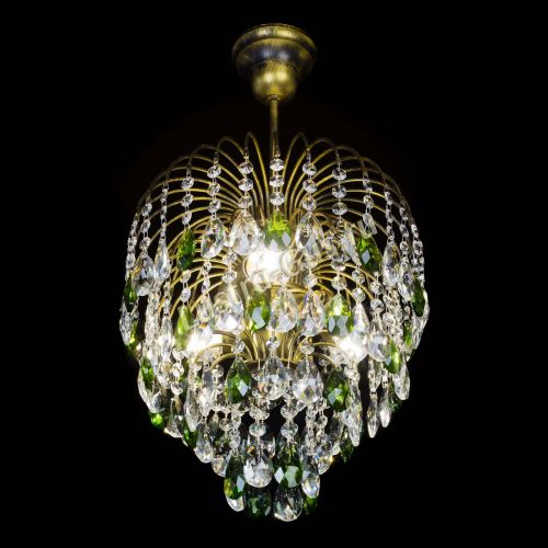 Люстра Лора №3 под бронзу зеленая в Саратове Гусь Хрустальный