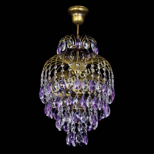 Люстра Лора №3 журавлик Фиолетовая под бронзу в Саратове Гусь Хрустальный