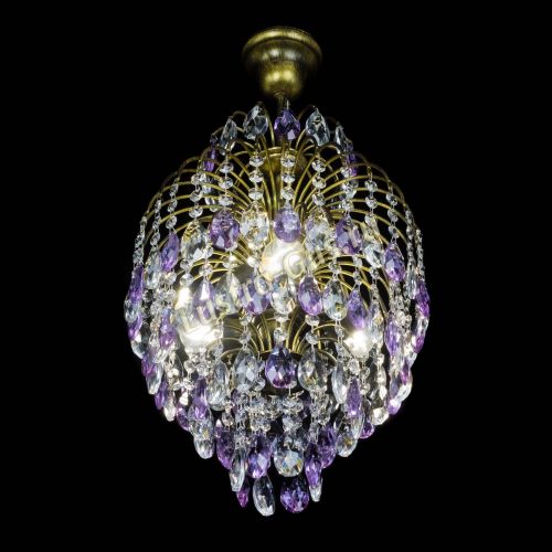 Люстра Лора №3 журавлик Фиолетовая под бронзу в Саратове Гусь Хрустальный