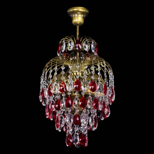 Люстра Лора №3 журавлик Красная под бронзу в Саратове Гусь Хрустальный