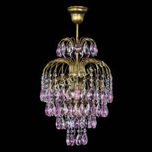 Люстра подвесная Лора №3 журавлик Розовая под бронзу