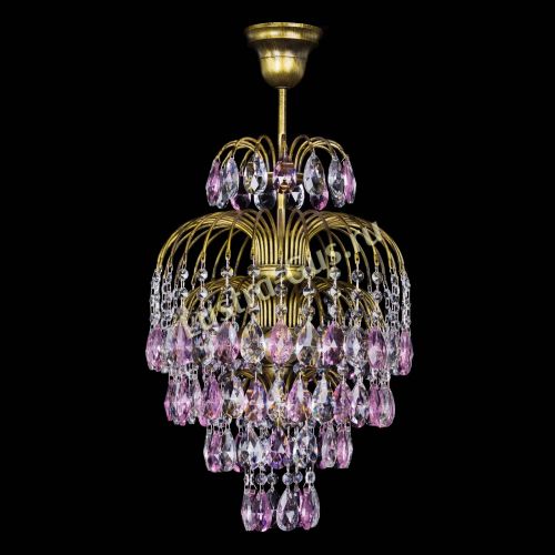 Люстра Лора №3 журавлик Розовая под бронзу в Саратове Гусь Хрустальный