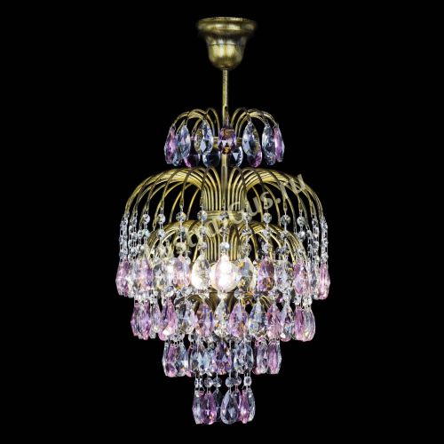 Люстра Лора №3 журавлик Розовая под бронзу в Саратове Гусь Хрустальный