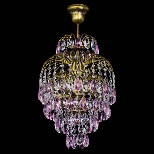 Люстра Лора №3 журавлик Розовая под бронзу в Саратове Гусь Хрустальный