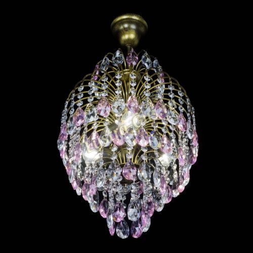 Люстра Лора №3 журавлик Розовая под бронзу в Саратове Гусь Хрустальный