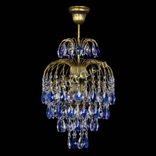 Люстра Лора №3 журавлик Синяя под бронзу в Саратове Гусь Хрустальный