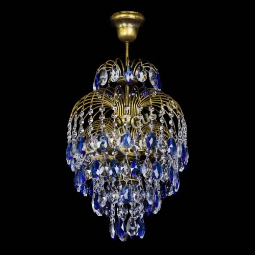 Люстра Лора №3 журавлик Синяя под бронзу в Саратове Гусь Хрустальный