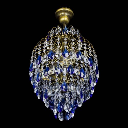 Люстра Лора №3 журавлик Синяя под бронзу в Саратове Гусь Хрустальный