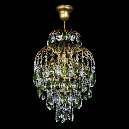 Люстра Лора №3 журавлик Зеленая под бронзу в Саратове Гусь Хрустальный