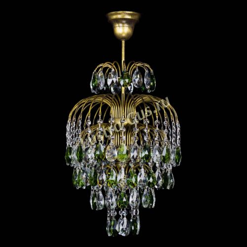 Люстра Лора №3 журавлик Зеленая под бронзу в Саратове Гусь Хрустальный