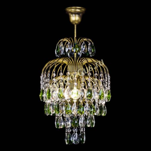 Люстра Лора №3 журавлик Зеленая под бронзу в Саратове Гусь Хрустальный