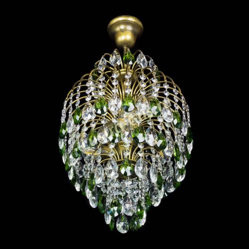 Люстра Лора №3 журавлик Зеленая под бронзу в Саратове Гусь Хрустальный