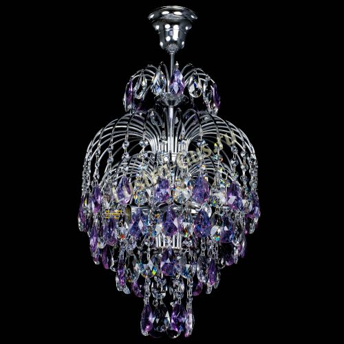 Люстра Лора №3 журавлик сиреневая в Саратове Гусь Хрустальный