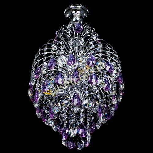 Люстра Лора №3 журавлик сиреневая в Саратове Гусь Хрустальный