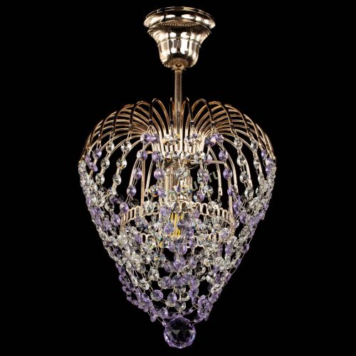 Люстра Малинка обтикон фиолетовая в Саратове Гусь Хрустальный