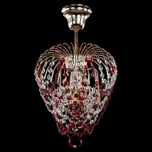 Люстра Малинка обтикон красная в Саратове Гусь Хрустальный