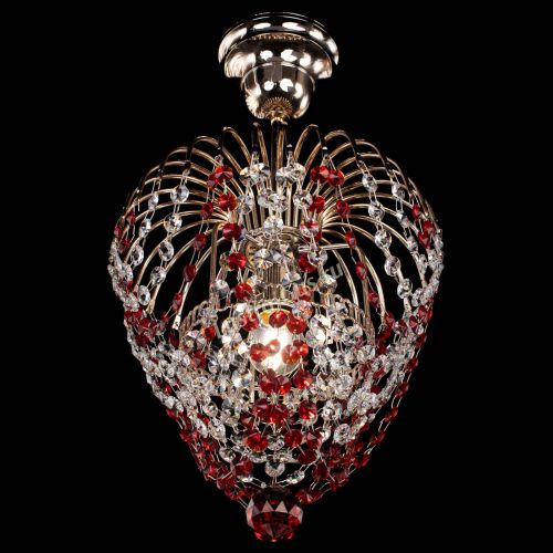 Люстра Малинка обтикон красная в Саратове Гусь Хрустальный