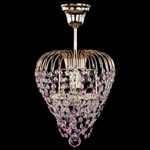 Люстра Малинка обтикон розовая в Саратове Гусь Хрустальный