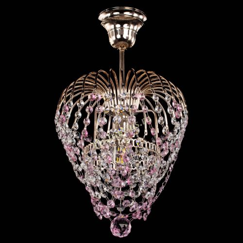 Люстра Малинка обтикон розовая в Саратове Гусь Хрустальный