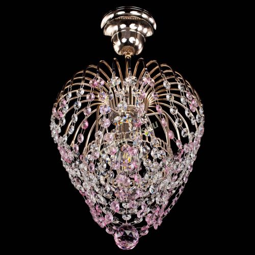 Люстра Малинка обтикон розовая в Саратове Гусь Хрустальный