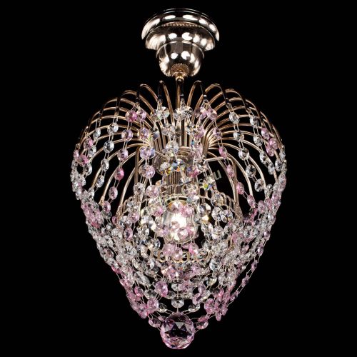 Люстра Малинка обтикон розовая в Саратове Гусь Хрустальный