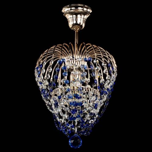 Люстра Малинка обтикон синяя в Саратове Гусь Хрустальный