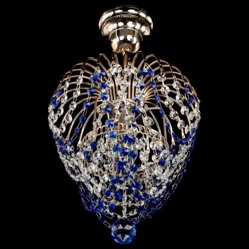 Люстра Малинка обтикон синяя в Саратове Гусь Хрустальный