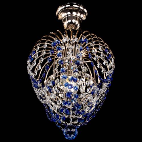 Люстра Малинка обтикон синяя в Саратове Гусь Хрустальный