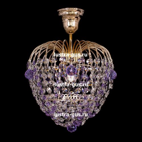 Люстра Малинка шар фиолетовая в Саратове Гусь Хрустальный