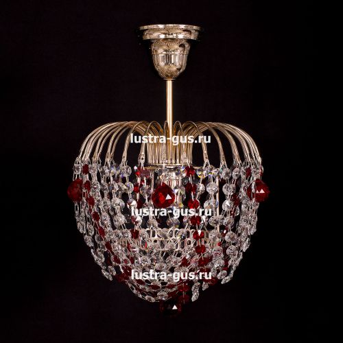 Люстра Малинка шар красная в Саратове Гусь Хрустальный