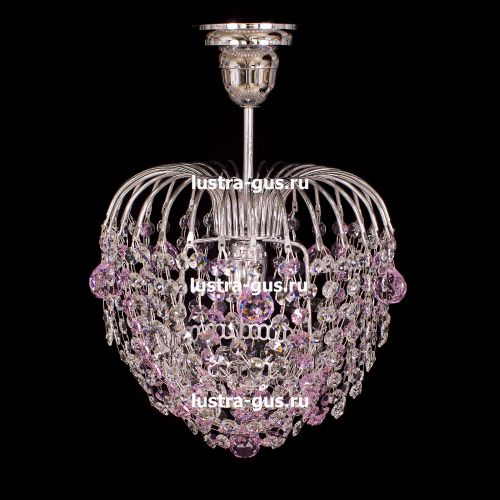 Люстра Малинка шар розовая в Саратове Гусь Хрустальный
