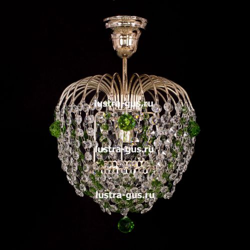 Люстра Малинка шар зеленая в Саратове Гусь Хрустальный