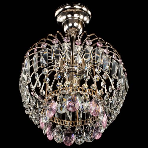 Люстра Малинка розовая в Саратове Гусь Хрустальный