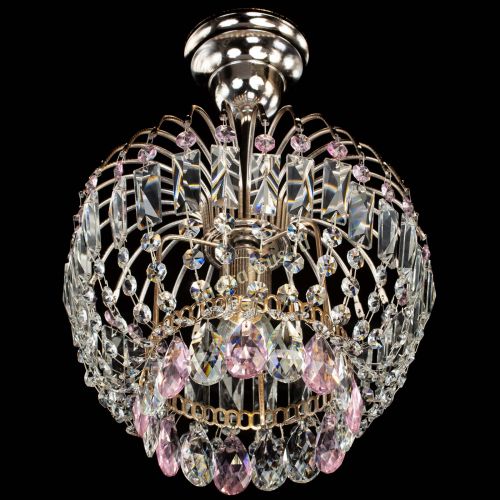 Люстра Малинка розовая в Саратове Гусь Хрустальный